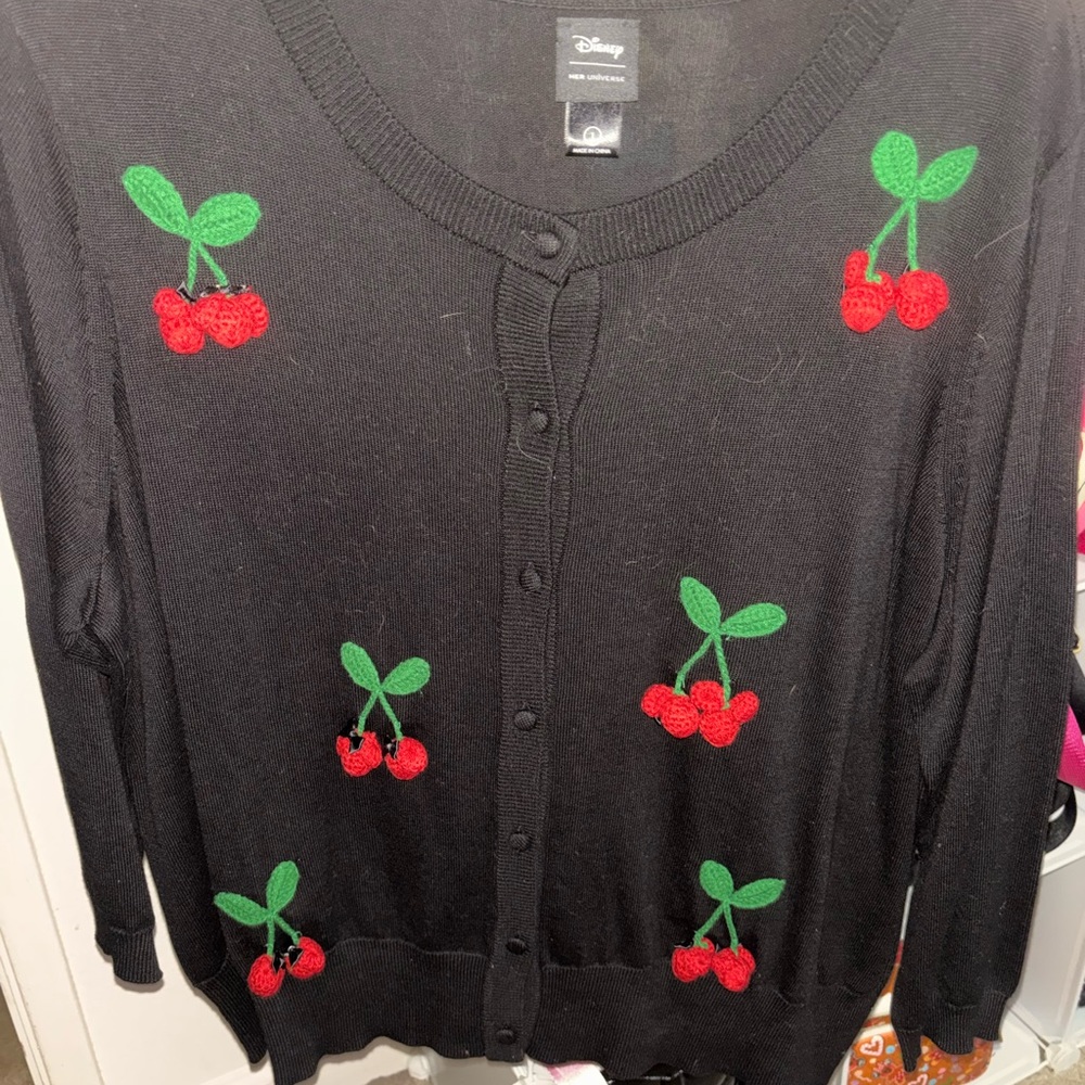 Her Universe Disney Black Cherry Embroidered Women's Sweater